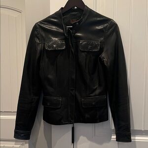 Danier Women's Sleek Black  Moto Leather Jacket